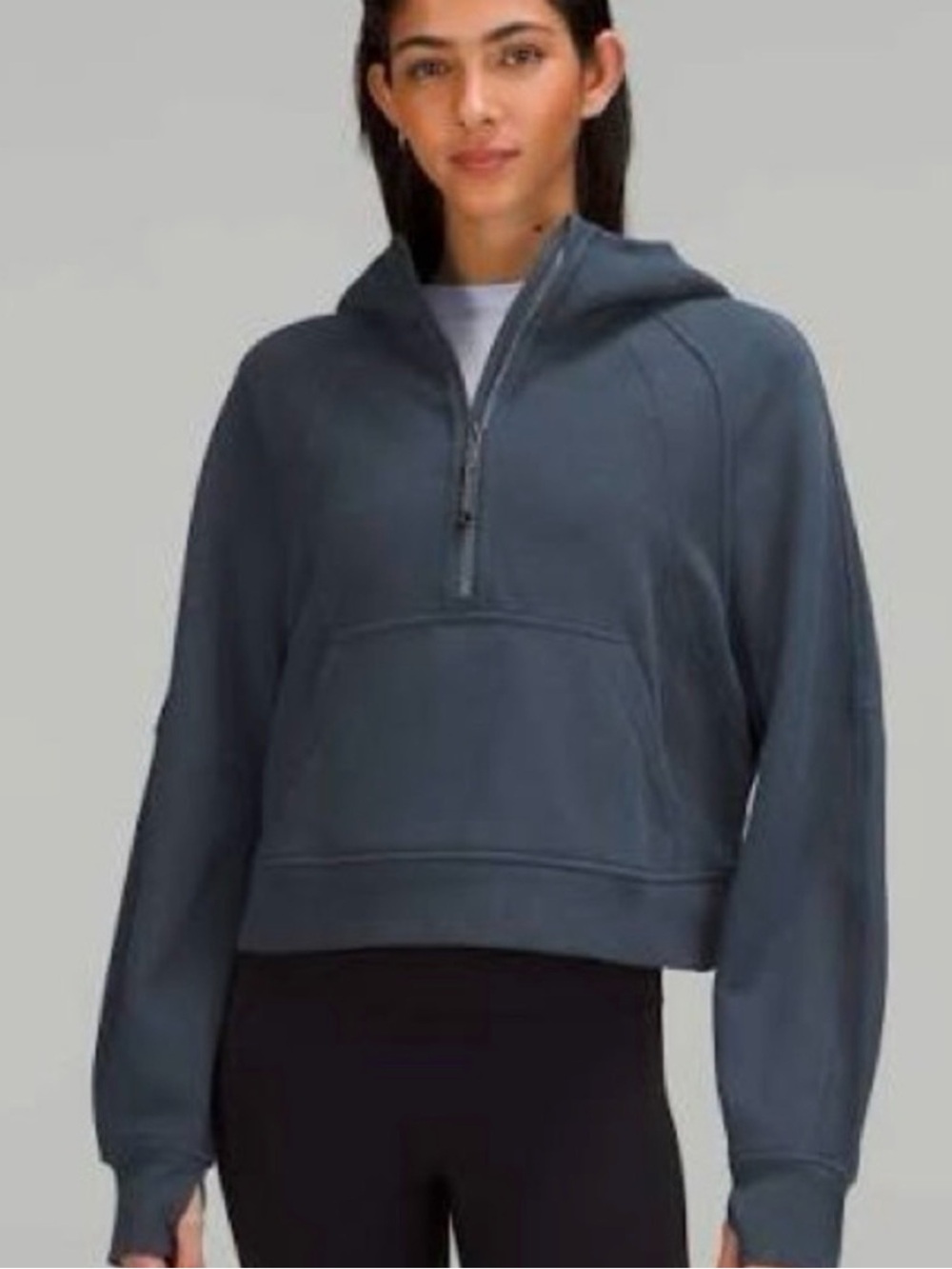 lululemon athletica Women's Gray Full-Zip Hooded Sweatshirt